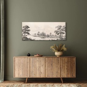 Tablou - Vintage peisaj desen peisaj (120x50 cm)