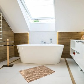 Preș antiderapant pentru baie, tec, 80,5 x 48 cm.