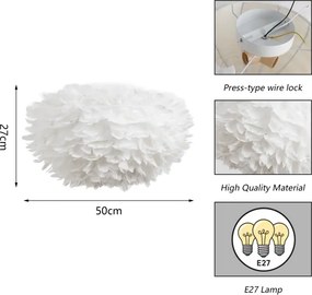 Brilagi - Lampă de tavan FEATHER 3xE27/40W/230V Ø 50 cm albă