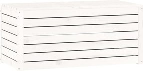vidaXL Ladă depozitare grădină, alb, 101x50,5x46,5cm, lemn masiv pin