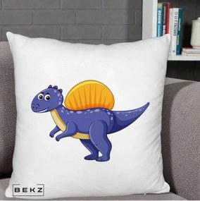 Perna Decorativa Spinozaur Kawaii, 40x40 cm, Alb Pufos, Husa Detasabila, Perna Inclusa, BEKZ®