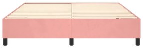 Cadru de pat box spring, roz, 160x200 cm, catifea Roz, 35 cm, 160 x 200 cm