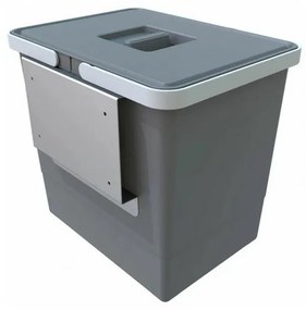 Coș de gunoi încorporat cu ușă 15 l, gri