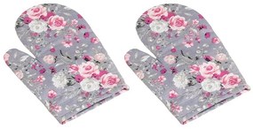 Mănușă de bucătărie Bellatex Floare roz, 28 x 18 cm, 2 buc