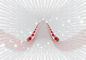 Fototapet - Coridor 3D - roșu (254x184 cm), în 8 de alte dimensiuni noi