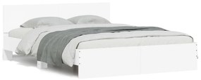 3207476 vidaXL Cadru de pat cu tăblie, alb, 150x200 cm
