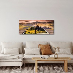 Tablou cu peisaj în carte (120x50 cm)