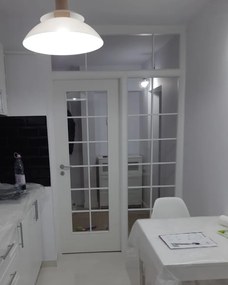 Usa de interior cu luminator cu geam si supra lumina 250 - 500 mm, 800, 1050 - 1300 x 2080, 250 - 1000, Gri Antracit, Clara