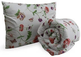 Set plapuma pentru tot anul 140x200 cm din fibra goala cu perna 70x90 cm MEADOW FLOWERS