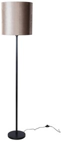 Lampă de podea neagră cu abajur din catifea taupe 50cm - Simplo