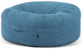 Fotoliu bean bag albastru cu tapițerie din catifea reiată Roll 135 – SLOWDOWN