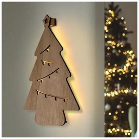 Decorațiune LED de Crăciun LED/2xAA lemn pom Solight 1V260