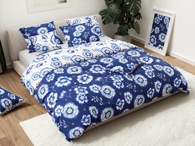 Lenjerie de pat din bumbac FLOARE ALBASTRA albastra Dimensiune lenjerie de pat: 80 x 80 cm | 140 x 200 cm