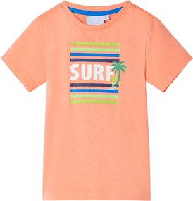 vidaXL Tricou pentru copii, portocaliu neon, 128