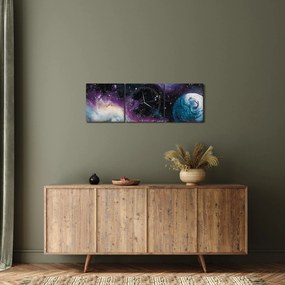 Tablou - Univers pictat (cu ceas) (90x30 cm)