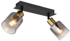 Aplica 2L design modern Hollsy negru, auriu