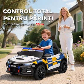 AIYAPLAY Mașină Electrică pentru Copii de Poliție cu Telecomandă și Muzică | Aosom Romania