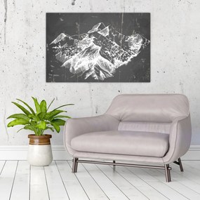Tablou - Ilustrație de munți (90x60 cm)