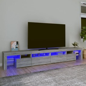 3152824 vidaXL Comodă TV cu lumini LED, gri sonoma, 260x36,5x40cm