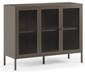 Vitrină gri din metal 121x90x40 cm Layna – Marckeric
