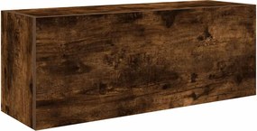 vidaXL Dulap perete baie, stejar fumuriu, 80x25x30 cm, lemn prelucrat
