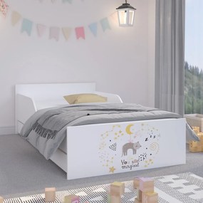 Pat magic pentru copii, cu o pisicuță aflată în diferite conselații 160 x 80 cm