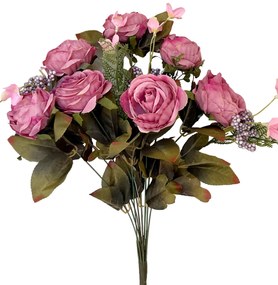 Trandafiri roz artificiali FRANCINE, 45cm