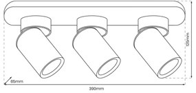 Spot ANDY 3xGU10/8W/230V negru/auriu