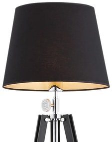 Lampadar/Lampa de podea eleganta cu trepied lemn negru ASTER