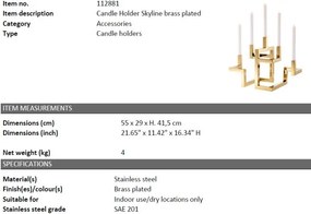 Suport pentru 5 lumanari, design LUX Skyline, alama 112881 HZ