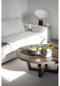 Măsuță de cafea maro închis rotundă cu aspect de lemn de stejar ø 110 cm Boxford – Rowico