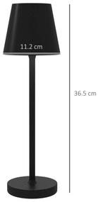 HOMCOM Lampă de Masă cu 3 Lumini Albe, Lampă de Birou Portabilă, Modernă cu Cablu Inclus, Ø11,2x36,5 cm, Negru | Aosom Romania