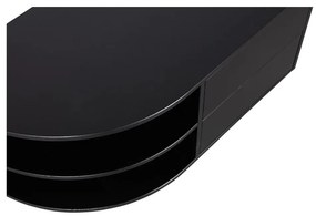 Masă TV modulară neagră din lemn masiv de pin 78x40 cm Finca – WOOOD