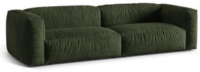 Canapea modulară verde cu tapițerie din catifea 320 cm Martina – Micadoni