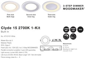 Spot LED incastrabil Clyde 15 / 2700K / 3-Step MOODMAKER