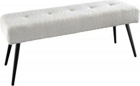 Bancheta tapitata design modern Boutique 100cm, boucle alb