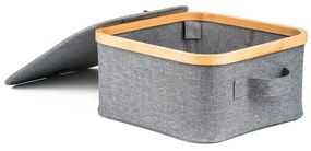 Cutie de depozitare G21 30 x 30 x 15 cm, dinbambus cu capac, gri