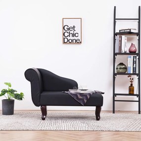 281367 vidaXL Șezlong, negru, piele ecologică