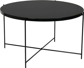 Masuta de cafea KURTIS, negru, sticla/metal, 60x60x40 cm