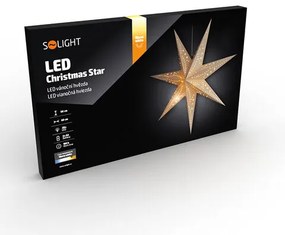Steaua de Crăciun Solight LED, suspendată, 60 cm,20x LED, temporizator, 2x AA