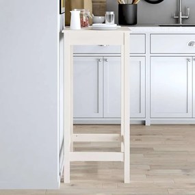 vidaXL Masă de bar, alb, 50x50x110 cm, lemn masiv de pin