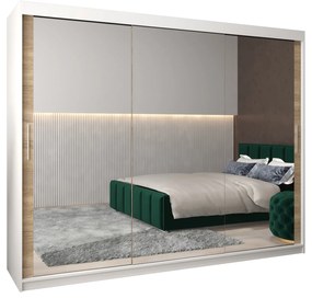 Dulap de haine 250 cm Toki 3 (alb mat + stejar sonoma). 1065114