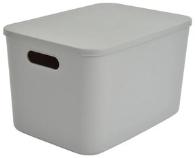 Cutie de depozitare gri din plastic cu capac 35,5x25,5x23 cm – Homéa