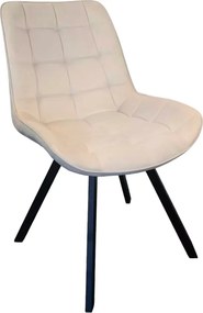Scaun de sufragerie, ţesătură Velvet bej/negru, SAMIRA