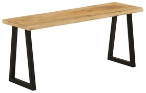 vidaXL Banchetă cu margini naturale 105 cm, lemn masiv de mango