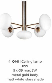 Lustra moderna cu 5 surse de lumina Omi auriu