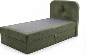 Pat tapitat boxspring FORENA 90x200 cm verde inchis Saltea: Saltea cu arcuri Bonell