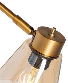 Aplică Art Deco bronz cu marmură și sticlă chihlimbar - Nina