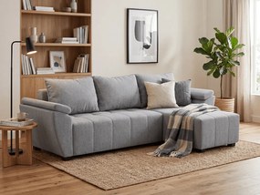 Coltar extensibil de colt LIVARO, gri deschis, reversibil, 251x140 cm