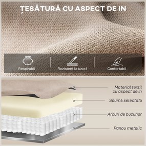 HOMCOM Fotoliu Rabatabil Manual cu Pernă Groasă, Suport pentru Picioare, 85x93x105cm, Bej | Aosom Romania